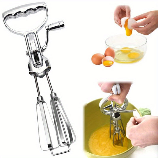 Kitchen Hand Crank Egg Beaters Stainless Steel Rotary Hand Whip Whisk for Gastronome Dessert Shop Use