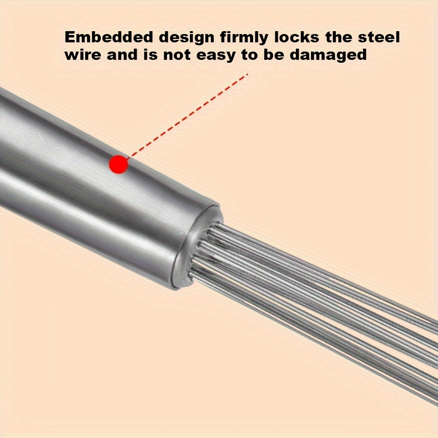 1pc Stainless Steel Egg Beater, Manual Mixer, Steel Ball Egg Beater, Kitchen Mixer, Baking Tool