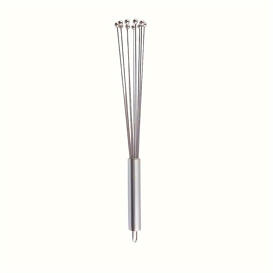 1pc Stainless Steel Egg Beater, Manual Mixer, Steel Ball Egg Beater, Kitchen Mixer, Baking Tool