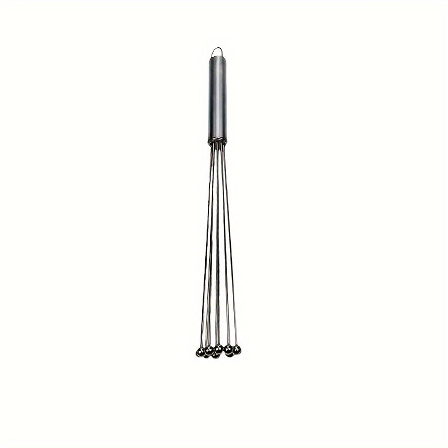 1pc Stainless Steel Egg Beater, Manual Mixer, Steel Ball Egg Beater, Kitchen Mixer, Baking Tool