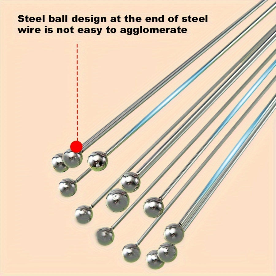 1pc Stainless Steel Egg Beater, Manual Mixer, Steel Ball Egg Beater, Kitchen Mixer, Baking Tool