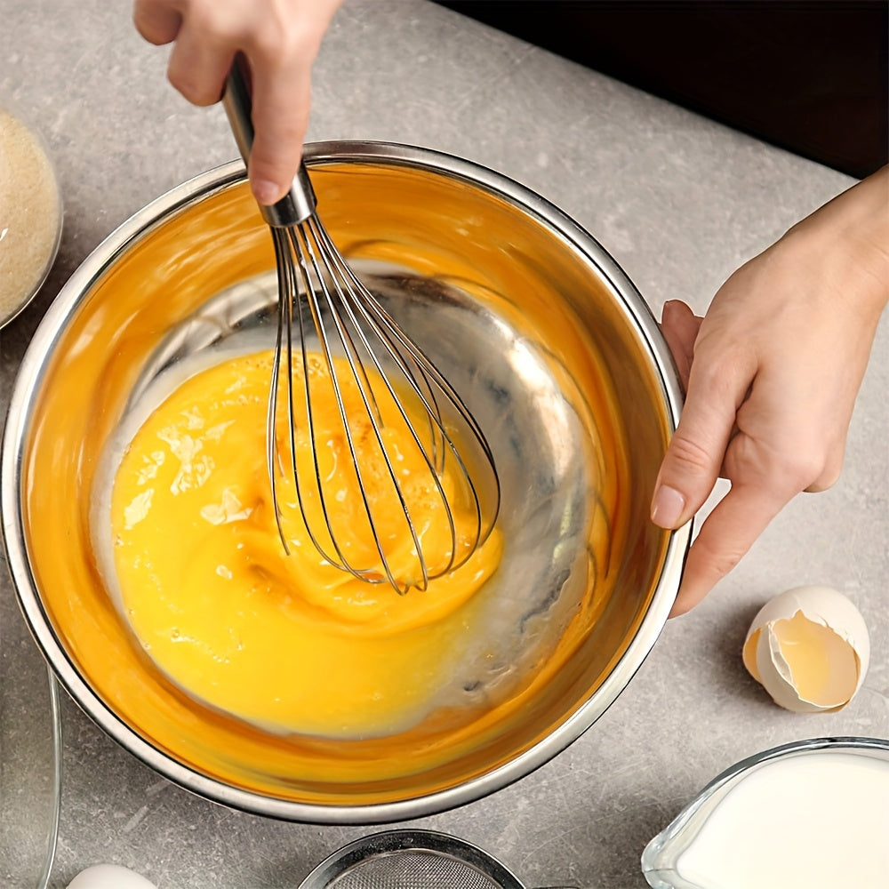 1pc, Whisk, Steel Egg Beater, Mixer, Whisking, For Blending, Baking Tools, 8 Inch, Kitchen Gadgets, Kitchen Accessories-whisk For Cooking