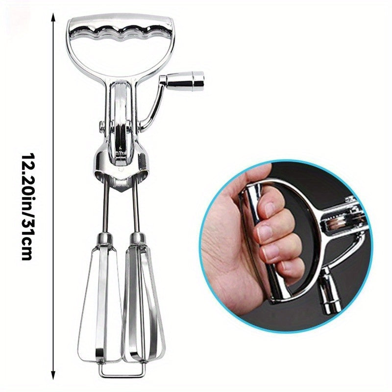 Kitchen Hand Crank Egg Beaters Stainless Steel Rotary Hand Whip Whisk for Gastronome Dessert Shop Use