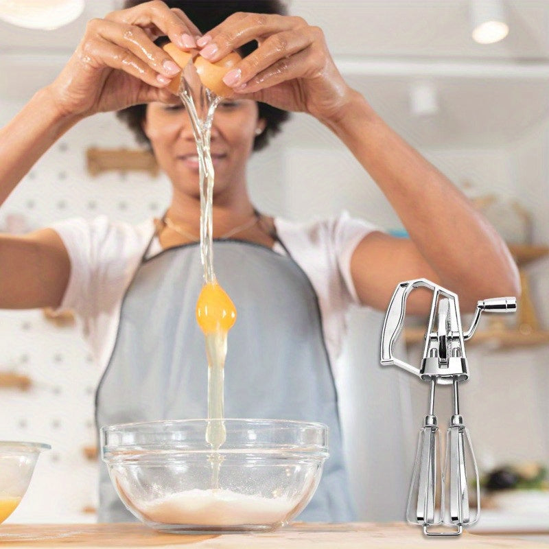 Kitchen Hand Crank Egg Beaters Stainless Steel Rotary Hand Whip Whisk for Gastronome Dessert Shop Use