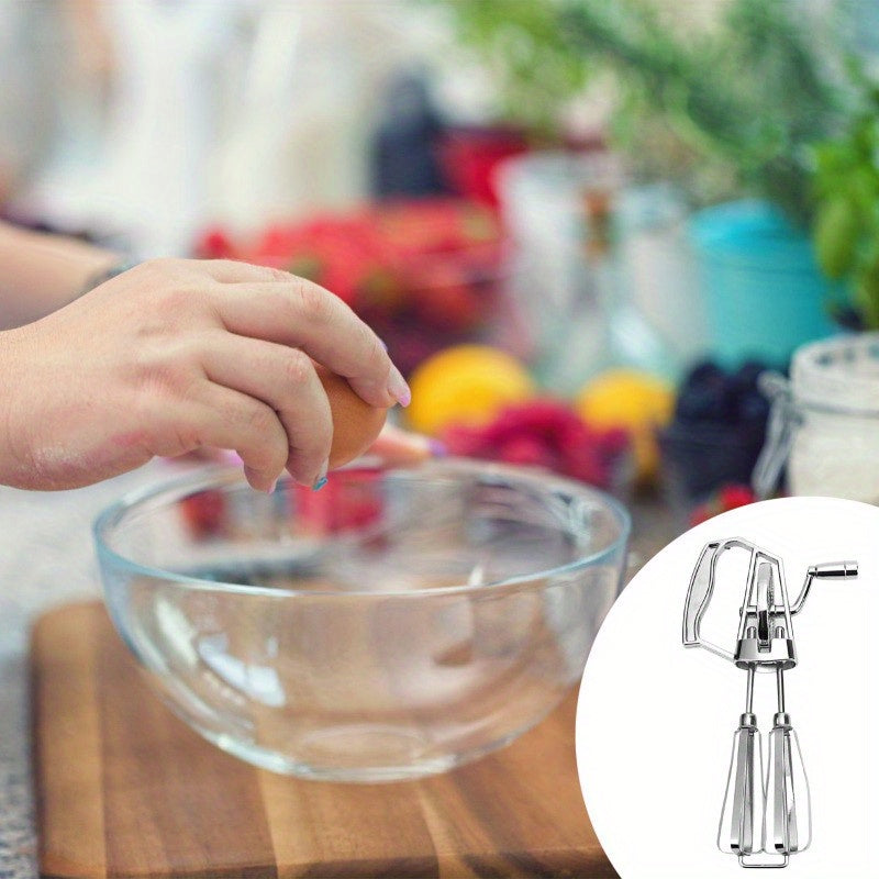 Kitchen Hand Crank Egg Beaters Stainless Steel Rotary Hand Whip Whisk for Gastronome Dessert Shop Use