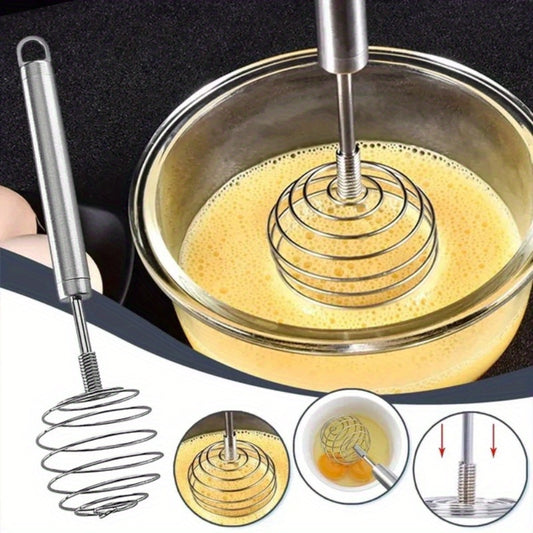Manual Egg Beater Stainless Steel Ball Spring Whisk | Hand-held | Stainless Steel | Manual | Kitchen Baking Tools |  |  | Easy to use