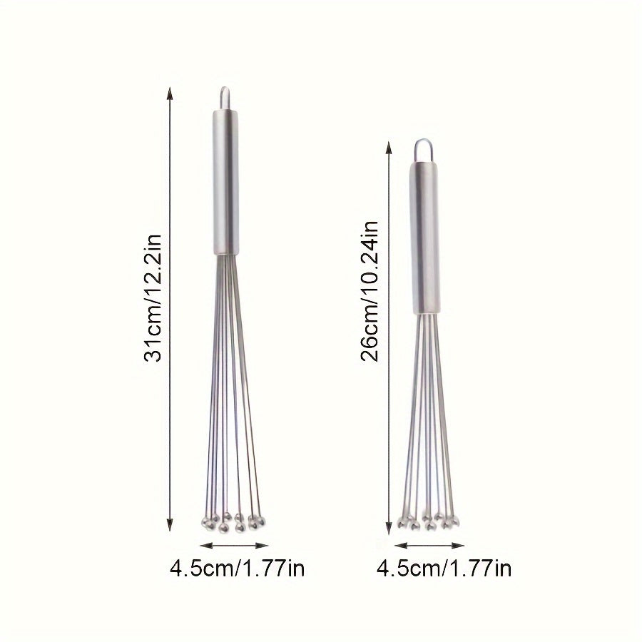 1pc Stainless Steel Egg Beater, Manual Mixer, Steel Ball Egg Beater, Kitchen Mixer, Baking Tool